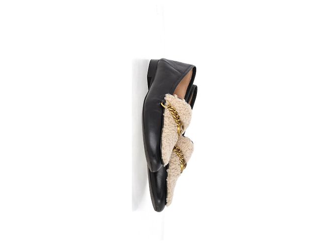 Mocassins conversíveis em couro preto Coach Helena Sheared - vista 11