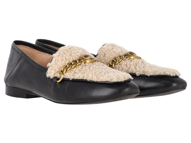 Mocassins conversíveis em couro preto Coach Helena Sheared - vista 4