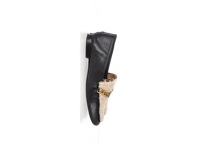 Mocassins conversíveis em couro preto Coach Helena Sheared - vista 8