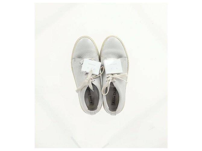 Tênis baixos Adriana em couro branco da Acne Studios - vista 11