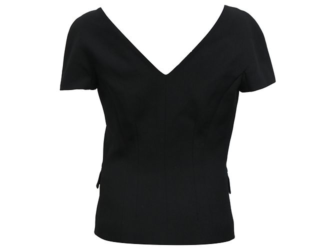 Blouse découpée Michael Kors en laine noire - vue 3