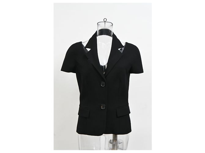 Blouse découpée Michael Kors en laine noire - vue 5