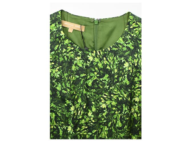 Vestido ajustado estampado Michael Kors en algodón verde - vista 10