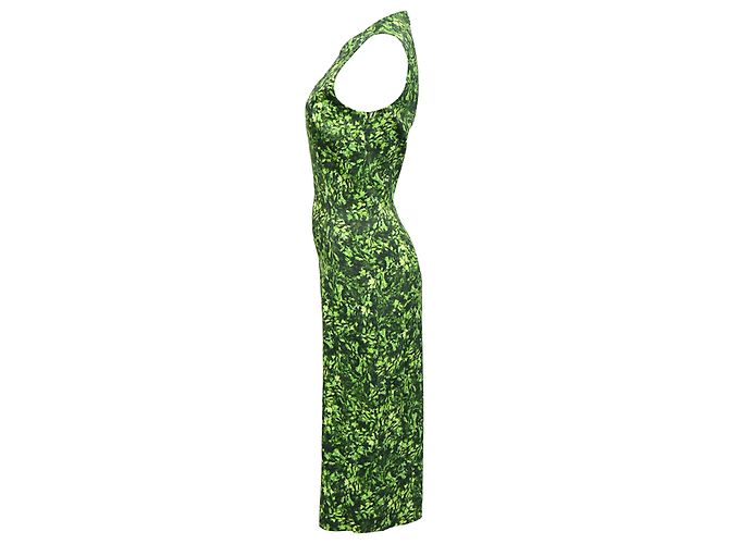 Vestido ajustado estampado Michael Kors en algodón verde - vista 2