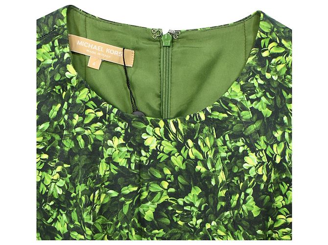 Vestido ajustado estampado Michael Kors en algodón verde - vista 5