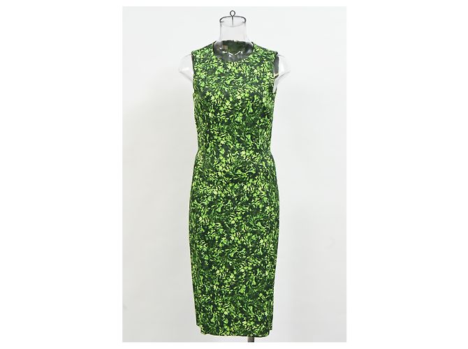 Vestido ajustado estampado Michael Kors en algodón verde - vista 6