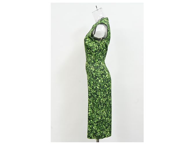 Vestido ajustado estampado Michael Kors en algodón verde - vista 7