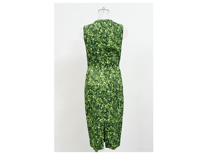 Vestido ajustado estampado Michael Kors en algodón verde - vista 8
