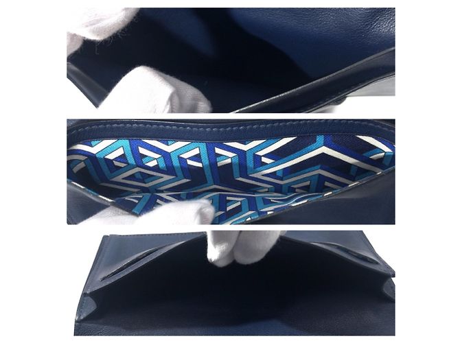 Hermès Hermes Citizen Twill Long Silk Wallet Blue Navy blue - view 6