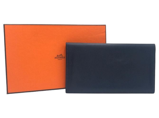 Hermès Hermes Citizen Twill Long Silk Wallet Blue Navy blue - view 9