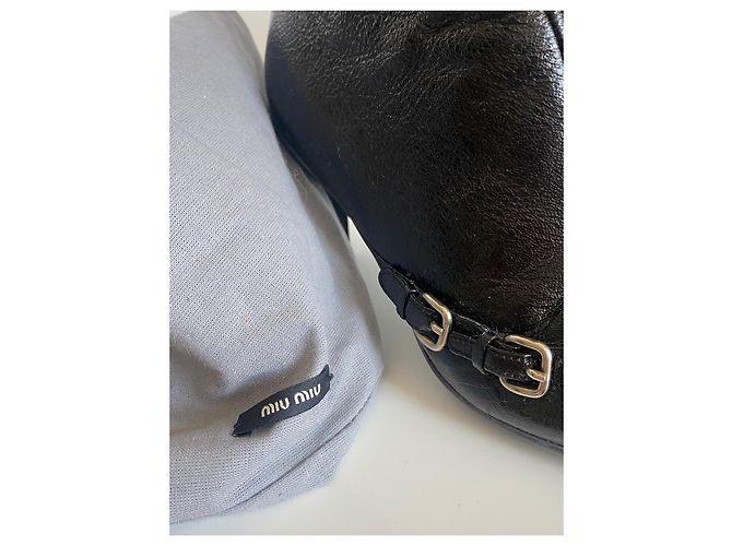 Stivaletti Miu Miu in pelle nera Nero - vista 3