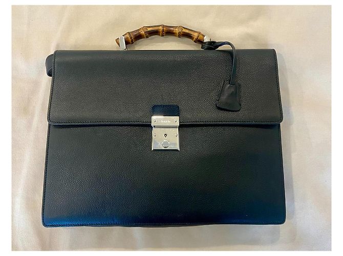 Bolsas Gucci com alça de bambu Preto - vista 2