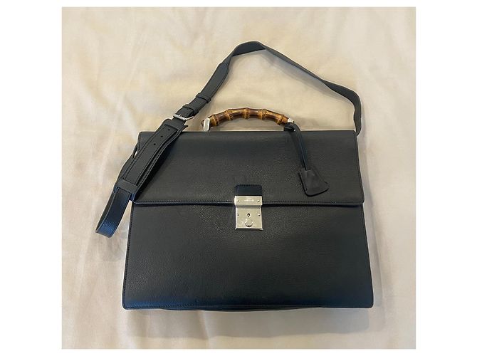 Bolsas Gucci com alça de bambu Preto - vista 4