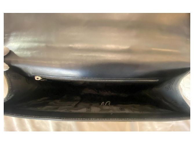 GUCCI Bolsa de hombre en cuero de lagarto Negro - vista 4