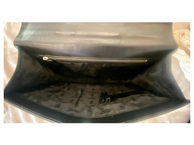GUCCI Bolsa de hombre en cuero de lagarto Negro - vista 5
