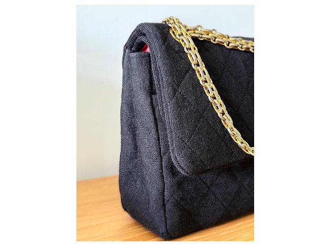Chanel 2.55 Vintage-Jersey-Tasche Schwarz - Ansicht 4