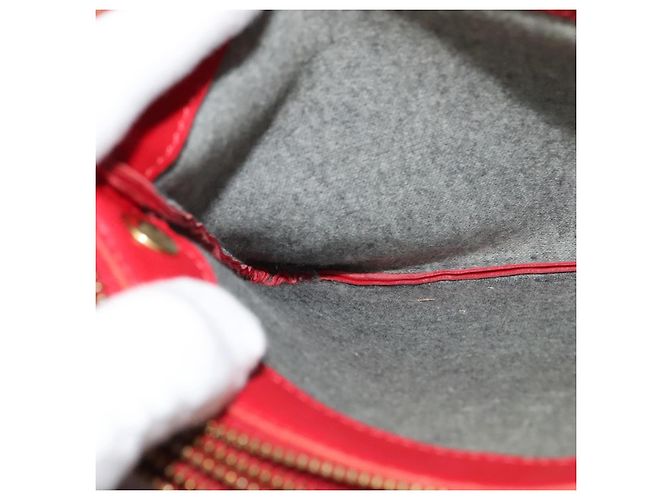 Céline CELINE Trio Piccola Borsa a Spalla in Pelle Rossa Oro Auth 113929 Rosso D'oro - vista 19