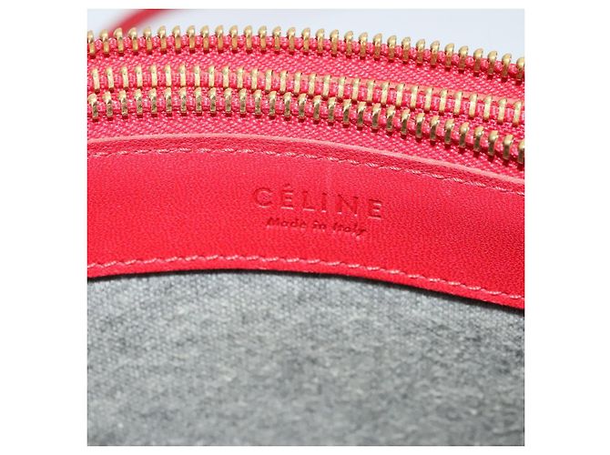 Céline CELINE Trio Piccola Borsa a Spalla in Pelle Rossa Oro Auth 113929 Rosso D'oro - vista 20