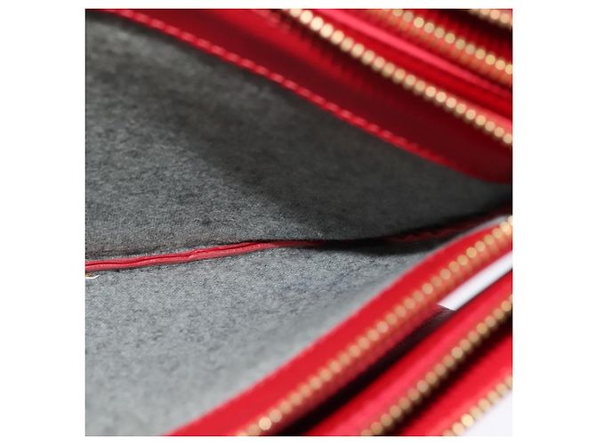 Céline CELINE Trio Piccola Borsa a Spalla in Pelle Rossa Oro Auth 113929 Rosso D'oro - vista 22