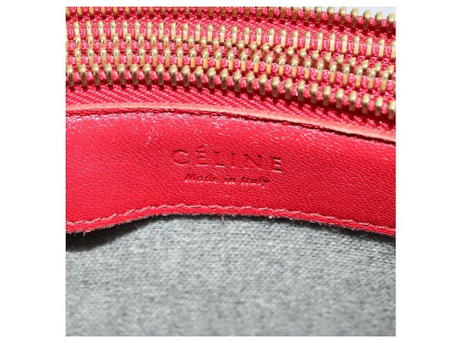 Céline CELINE Trio Piccola Borsa a Spalla in Pelle Rossa Oro Auth 113929 Rosso D'oro - vista 24