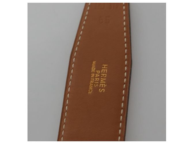 Hermès Cinturón de cuero HERMES Constance 31,5"" Amarillo Auth 111952 - vista 15