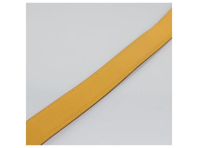 Hermès Cinturón de cuero HERMES Constance 31,5"" Amarillo Auth 111952 - vista 3