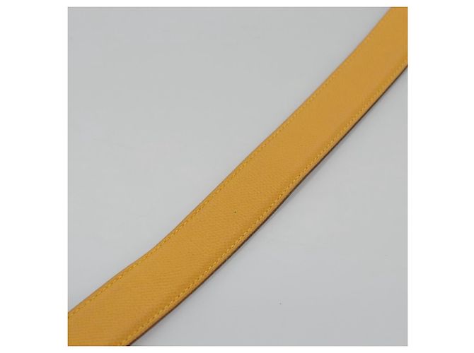 Hermès Cinturón de cuero HERMES Constance 31,5"" Amarillo Auth 111952 - vista 4