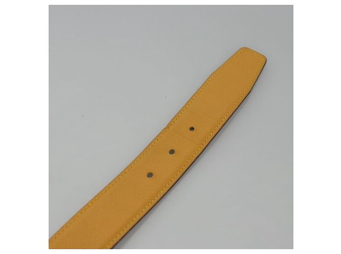 Hermès Cinturón de cuero HERMES Constance 31,5"" Amarillo Auth 111952 - vista 6