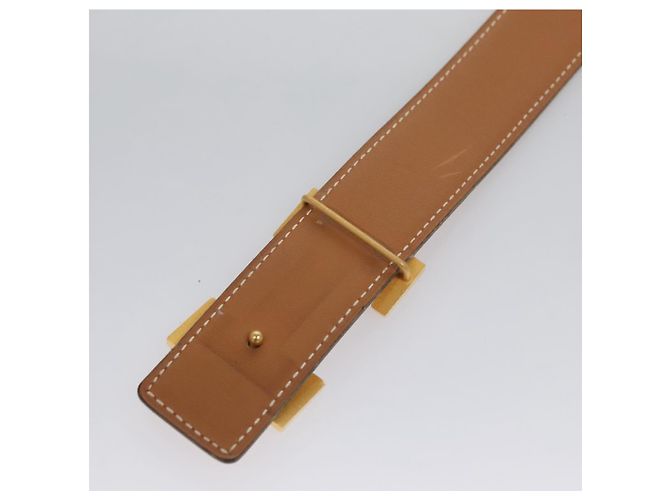 Hermès Cinturón de cuero HERMES Constance 31,5"" Amarillo Auth 111952 - vista 7