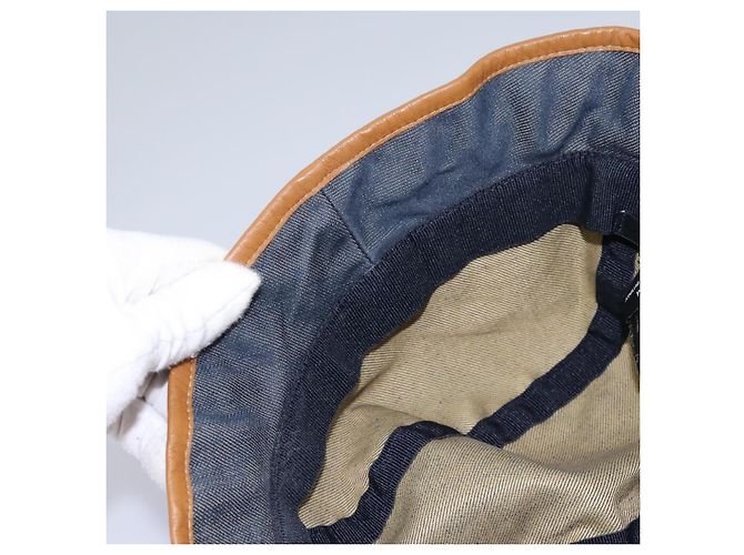 GUCCI GG Canvas Bucket Hat M Beige Blau 122118 Auth hk2073 - Ansicht 10