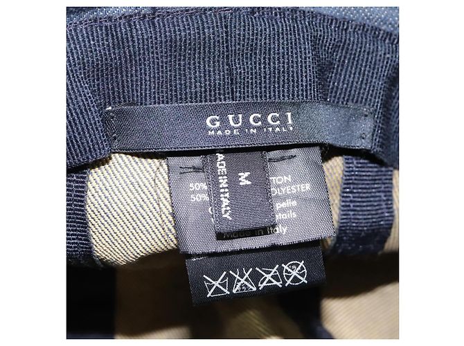 GUCCI GG Canvas Bucket Hat M Beige Blau 122118 Auth hk2073 - Ansicht 11