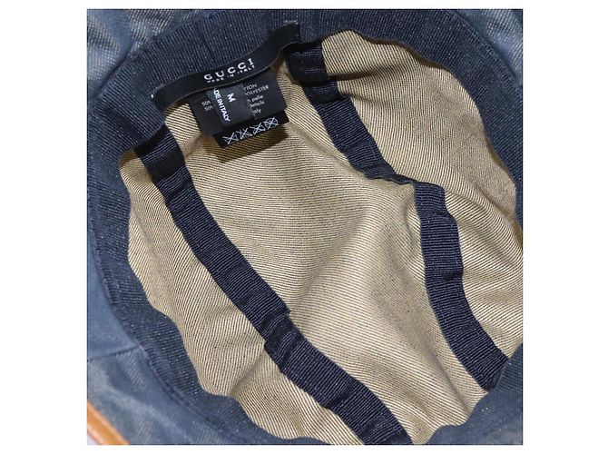GUCCI GG Canvas Bucket Hat M Beige Blau 122118 Auth hk2073 - Ansicht 8