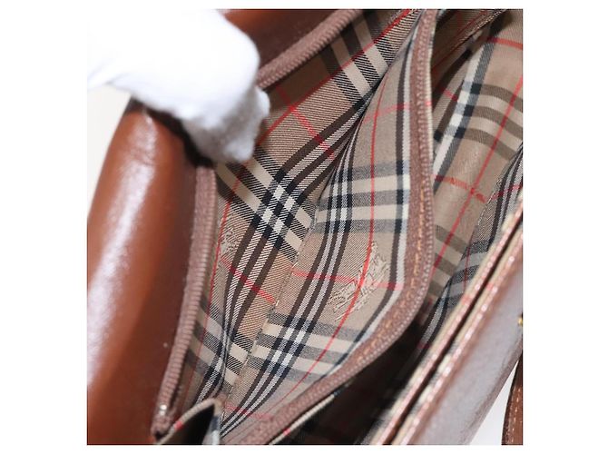 Autre Marque Borsa a Spalla Burberrys in Pelle Marrone Oro Auth bs21879 D'oro - vista 20