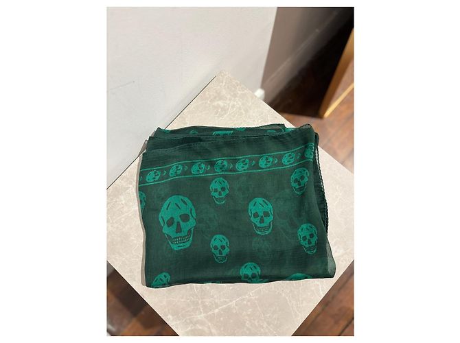 Foulard ALEXANDER MCQUEEN T. Seta Verde - vista 2