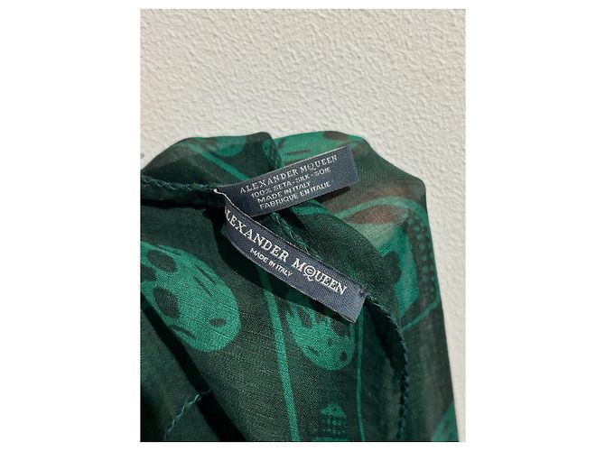 Foulard ALEXANDER MCQUEEN T. Seta Verde - vista 3