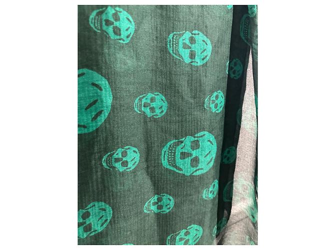 Foulard ALEXANDER MCQUEEN T. Seta Verde - vista 4