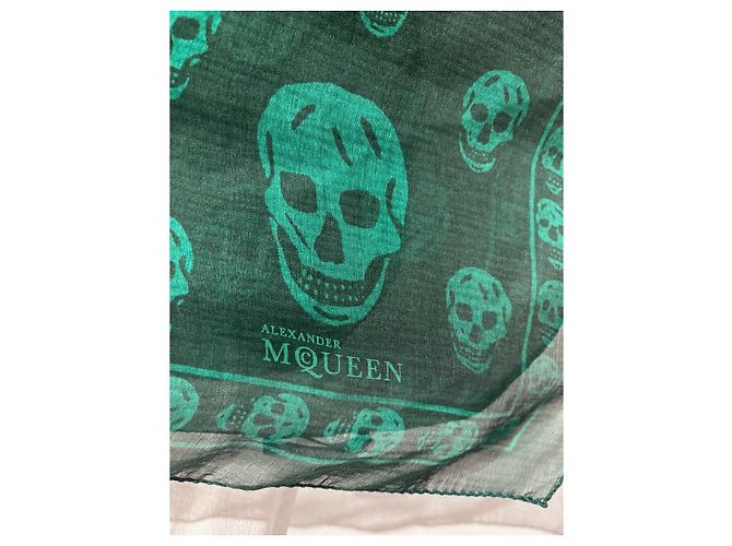 Foulard ALEXANDER MCQUEEN T. Seta Verde - vista 5