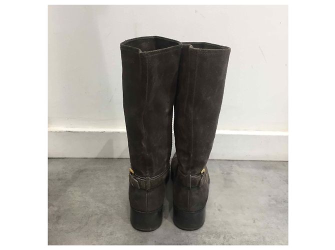Botas PRADA T.EU 35.5 de ante Castaño - vista 3