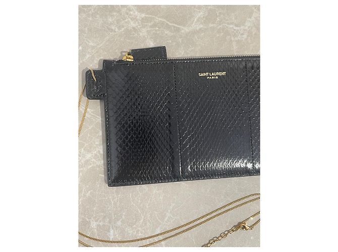 SAINT LAURENT Pochette T. Pelli esotiche Nero - vista 2