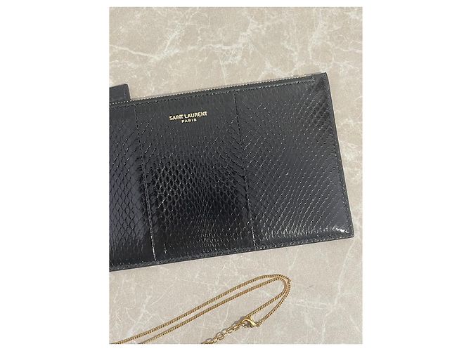 SAINT LAURENT Pochette T. Pelli esotiche Nero - vista 3