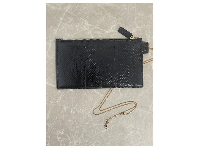 SAINT LAURENT Pochette T. Pelli esotiche Nero - vista 5