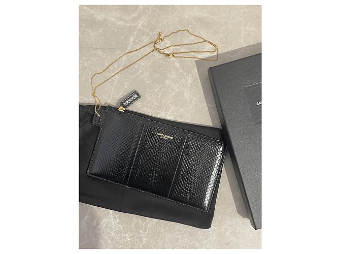 SAINT LAURENT Pochette T. Pelli esotiche Nero - vista 8