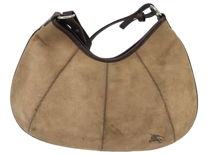 Borsa a spalla Burberry Blue Label in suede marrone argento autentica bs20013 - vista 13