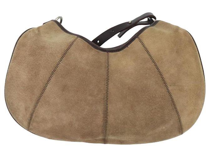 Borsa a spalla Burberry Blue Label in suede marrone argento autentica bs20013 - vista 2
