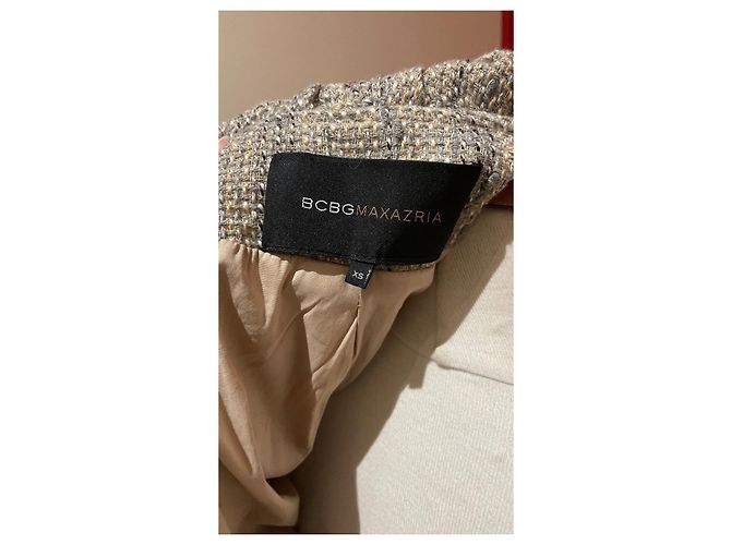 Bcbg Max Azria Jacket Black Beige Grey Wool Blend XS - view 9