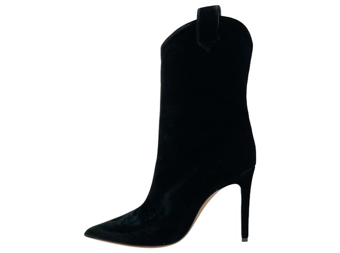 Botas Wayne de terciopelo negro Alexandre Vauthier - vista 3