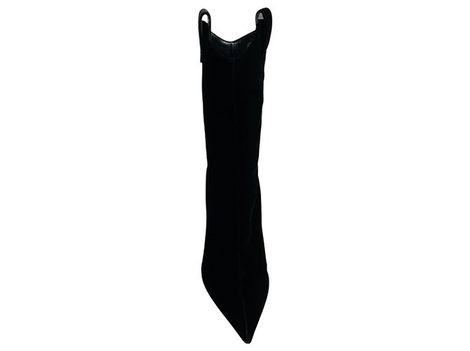 Botas Wayne de terciopelo negro Alexandre Vauthier - vue 4