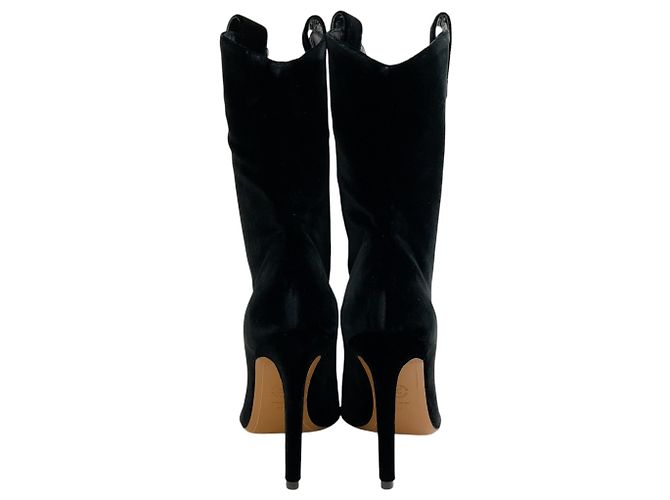 Botas Wayne de terciopelo negro Alexandre Vauthier - vue 5
