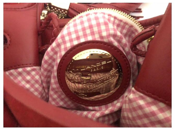 Borsa Lancel Paris Le Brigitte Bardot Edizione Limitata Saint Tropez Rosso Rosso Scuro Bordò - vista 3