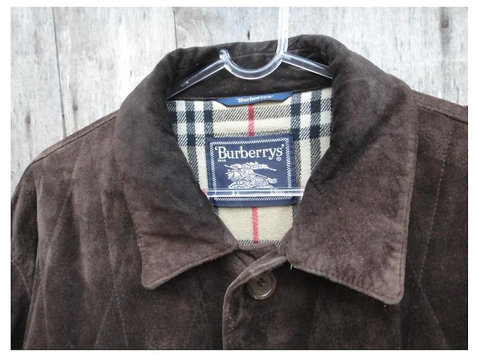 Giacca in suede Burberry marrone scuro - vista 3